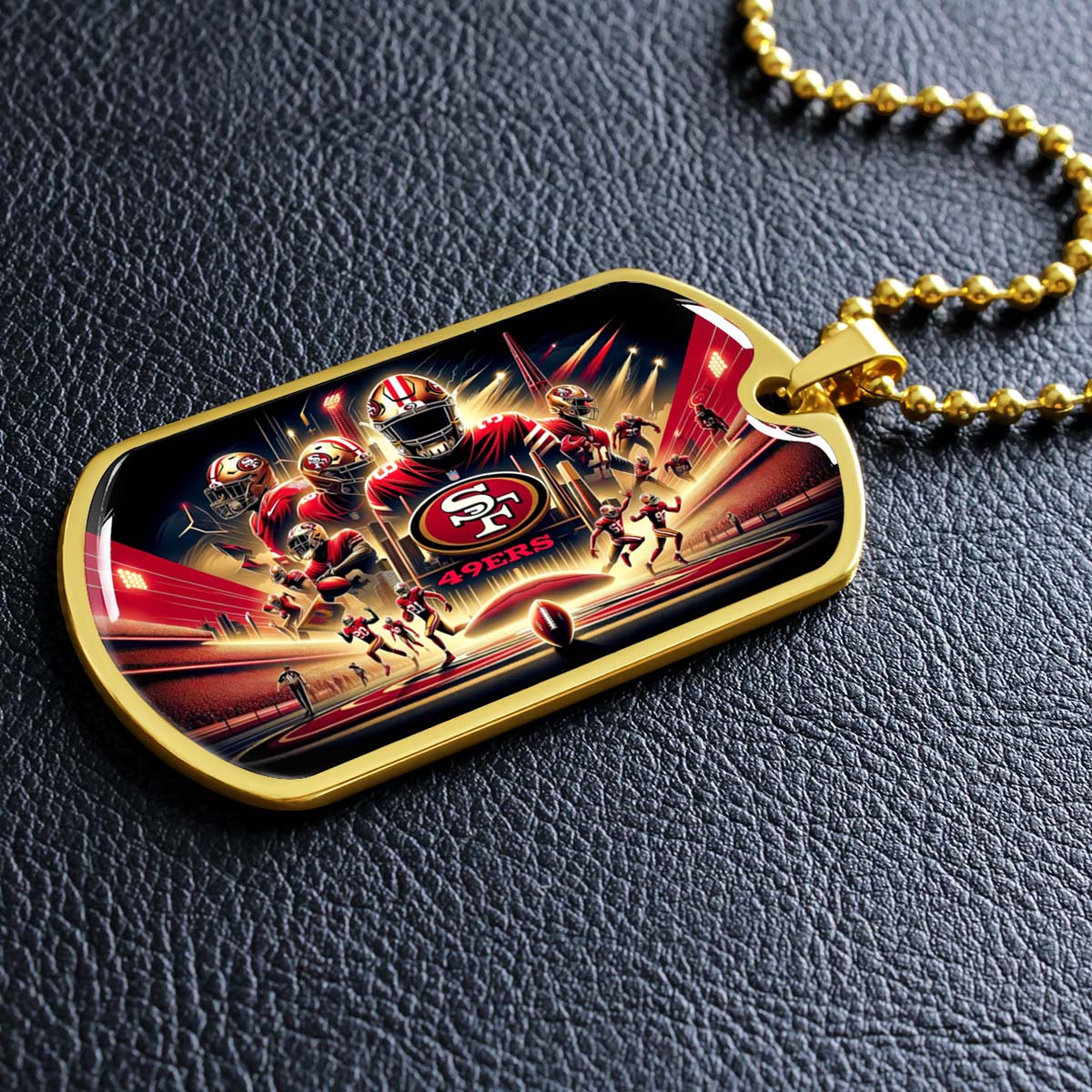 American Football - AFD042 - San Francisco 49ers NFL Super Bowl - American Football Dog Tag - Military Ball Chain - Luxury Dog Tag