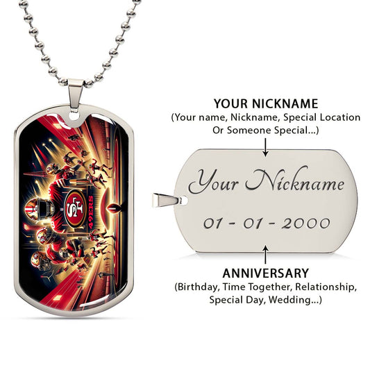 American Football - AFD042 - San Francisco 49ers NFL Super Bowl - American Football Dog Tag - Military Ball Chain - Luxury Dog Tag