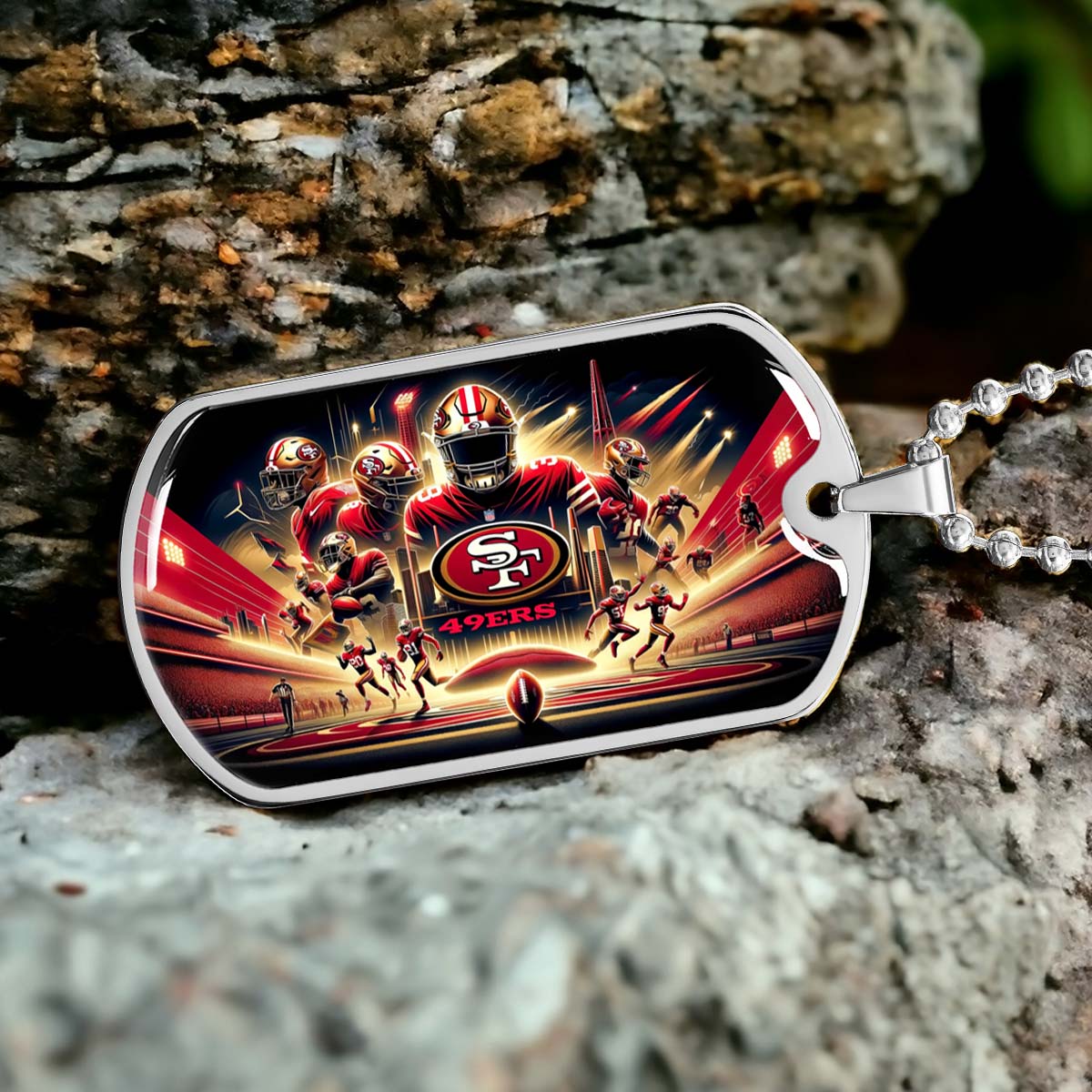 American Football - AFD042 - San Francisco 49ers NFL Super Bowl - American Football Dog Tag - Military Ball Chain - Luxury Dog Tag