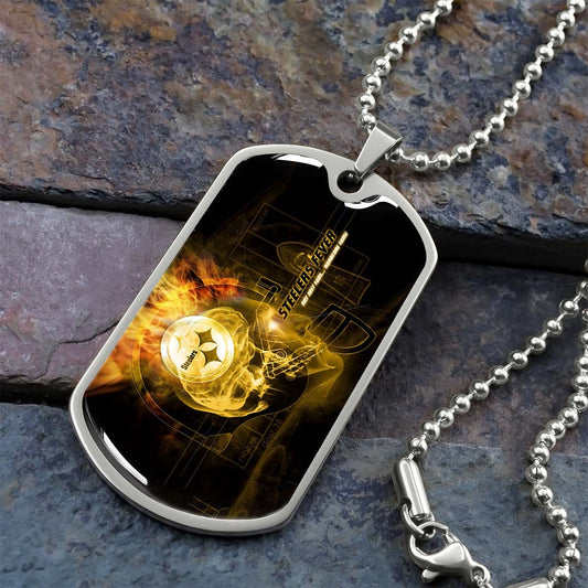 American Football - AFD046 - Steelers Fever A Passion for Pittsburgh Sports - American Football Dog Tag - Military Ball Chain - Luxury Dog Tag