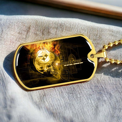 American Football - AFD046 - Steelers Fever A Passion for Pittsburgh Sports - American Football Dog Tag - Military Ball Chain - Luxury Dog Tag