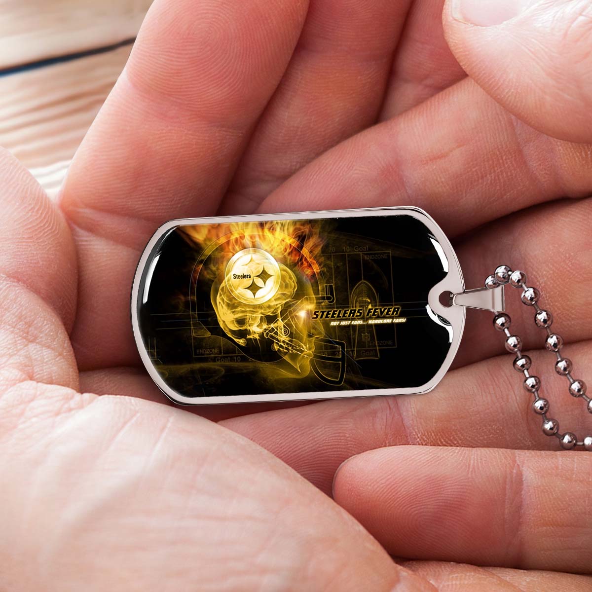 American Football - AFD046 - Steelers Fever A Passion for Pittsburgh Sports - American Football Dog Tag - Military Ball Chain - Luxury Dog Tag