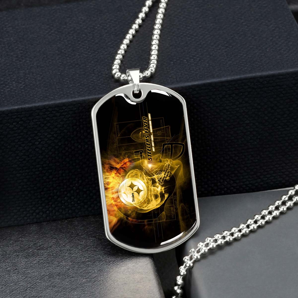 American Football - AFD046 - Steelers Fever A Passion for Pittsburgh Sports - American Football Dog Tag - Military Ball Chain - Luxury Dog Tag