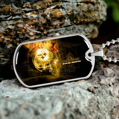 American Football - AFD046 - Steelers Fever A Passion for Pittsburgh Sports - American Football Dog Tag - Military Ball Chain - Luxury Dog Tag