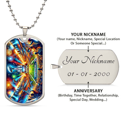 American Football - AFD047 - Super Bowl Football Race For The NFL Trophy - American Football Dog Tag - Military Ball Chain - Luxury Dog Tag