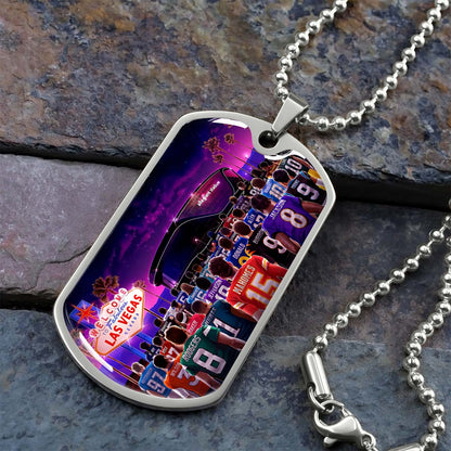 American Football - AFD048 - Super Bowl - NFL Stars & Las Vegas Stadium - American Football Dog Tag - Military Ball Chain - Luxury Dog Tag