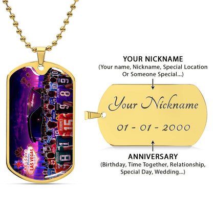 American Football - AFD048 - Super Bowl - NFL Stars & Las Vegas Stadium - American Football Dog Tag - Military Ball Chain - Luxury Dog Tag