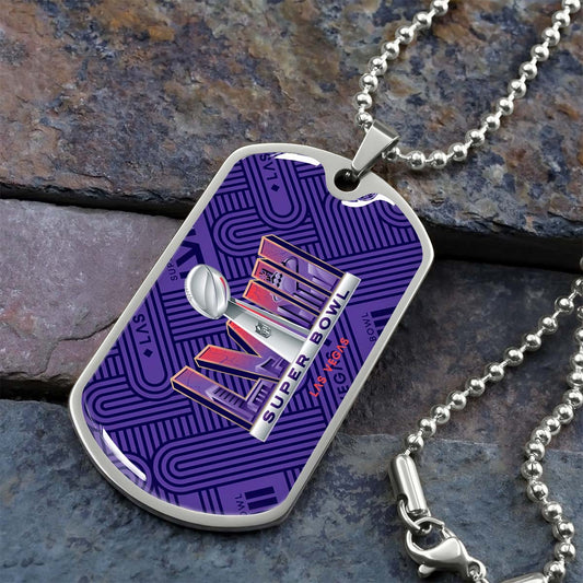 American Football - AFD049 - Super Bowl LVII NFL Championship - American Football Dog Tag - Military Ball Chain - Luxury Dog Tag