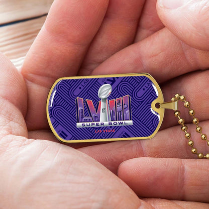 American Football - AFD049 - Super Bowl LVII NFL Championship - American Football Dog Tag - Military Ball Chain - Luxury Dog Tag