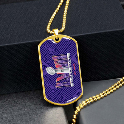 American Football - AFD049 - Super Bowl LVII NFL Championship - American Football Dog Tag - Military Ball Chain - Luxury Dog Tag