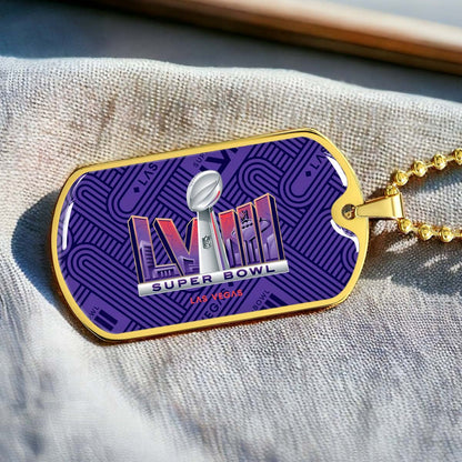 American Football - AFD049 - Super Bowl LVII NFL Championship - American Football Dog Tag - Military Ball Chain - Luxury Dog Tag