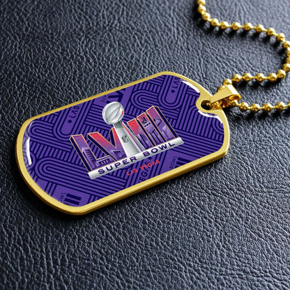 American Football - AFD049 - Super Bowl LVII NFL Championship - American Football Dog Tag - Military Ball Chain - Luxury Dog Tag
