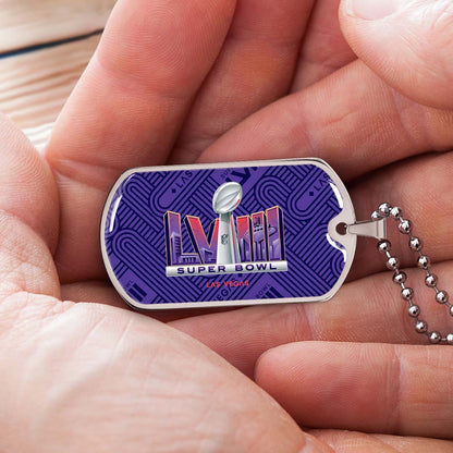 American Football - AFD049 - Super Bowl LVII NFL Championship - American Football Dog Tag - Military Ball Chain - Luxury Dog Tag