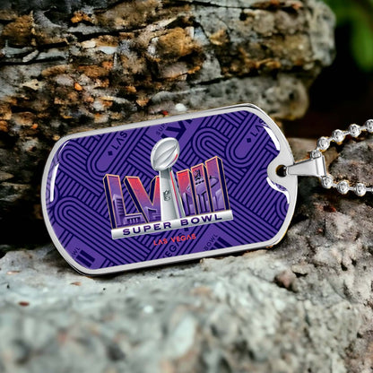 American Football - AFD049 - Super Bowl LVII NFL Championship - American Football Dog Tag - Military Ball Chain - Luxury Dog Tag