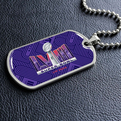 American Football - AFD049 - Super Bowl LVII NFL Championship - American Football Dog Tag - Military Ball Chain - Luxury Dog Tag