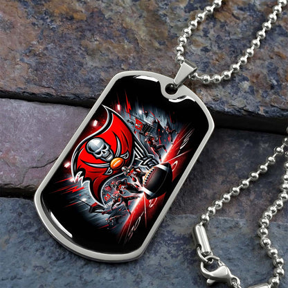 American Football - AFD050 - Tampa Bay Buccaneers NFL Super Bowl Team - American Football Dog Tag - Military Ball Chain - Luxury Dog Tag