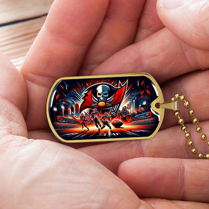 American Football - AFD051 - Tampa Bay Buccaneers Super Bowl Spirit - American Football Dog Tag - Military Ball Chain - Luxury Dog Tag