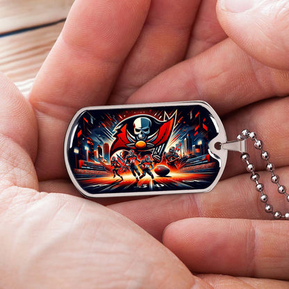 American Football - AFD051 - Tampa Bay Buccaneers Super Bowl Spirit - American Football Dog Tag - Military Ball Chain - Luxury Dog Tag
