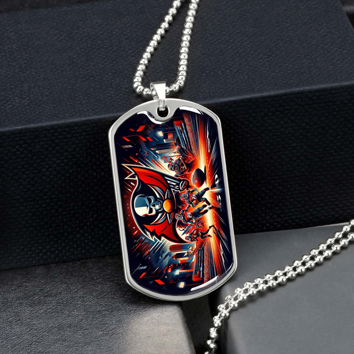 American Football - AFD051 - Tampa Bay Buccaneers Super Bowl Spirit - American Football Dog Tag - Military Ball Chain - Luxury Dog Tag