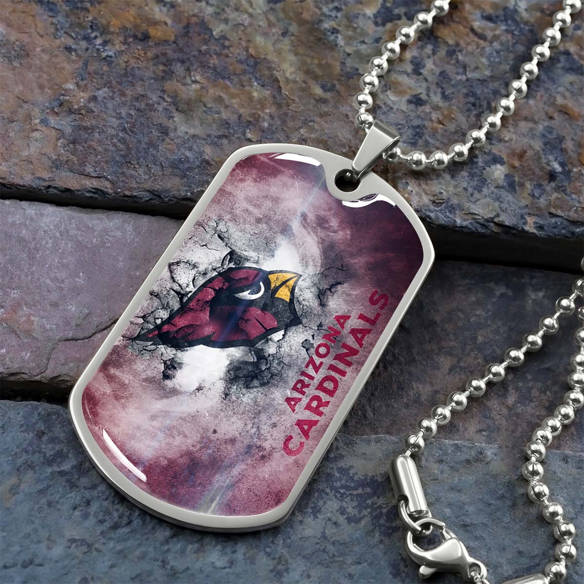 American Football - AFD052 - Arizona Cardinals - NFL Football Team - American Football Dog Tag - Military Ball Chain - Luxury Dog Tag