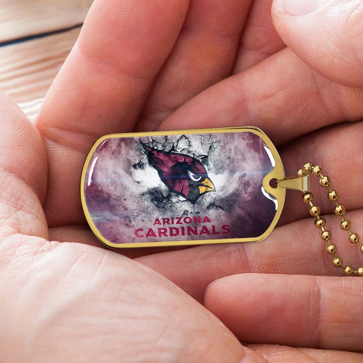 American Football - AFD052 - Arizona Cardinals - NFL Football Team - American Football Dog Tag - Military Ball Chain - Luxury Dog Tag