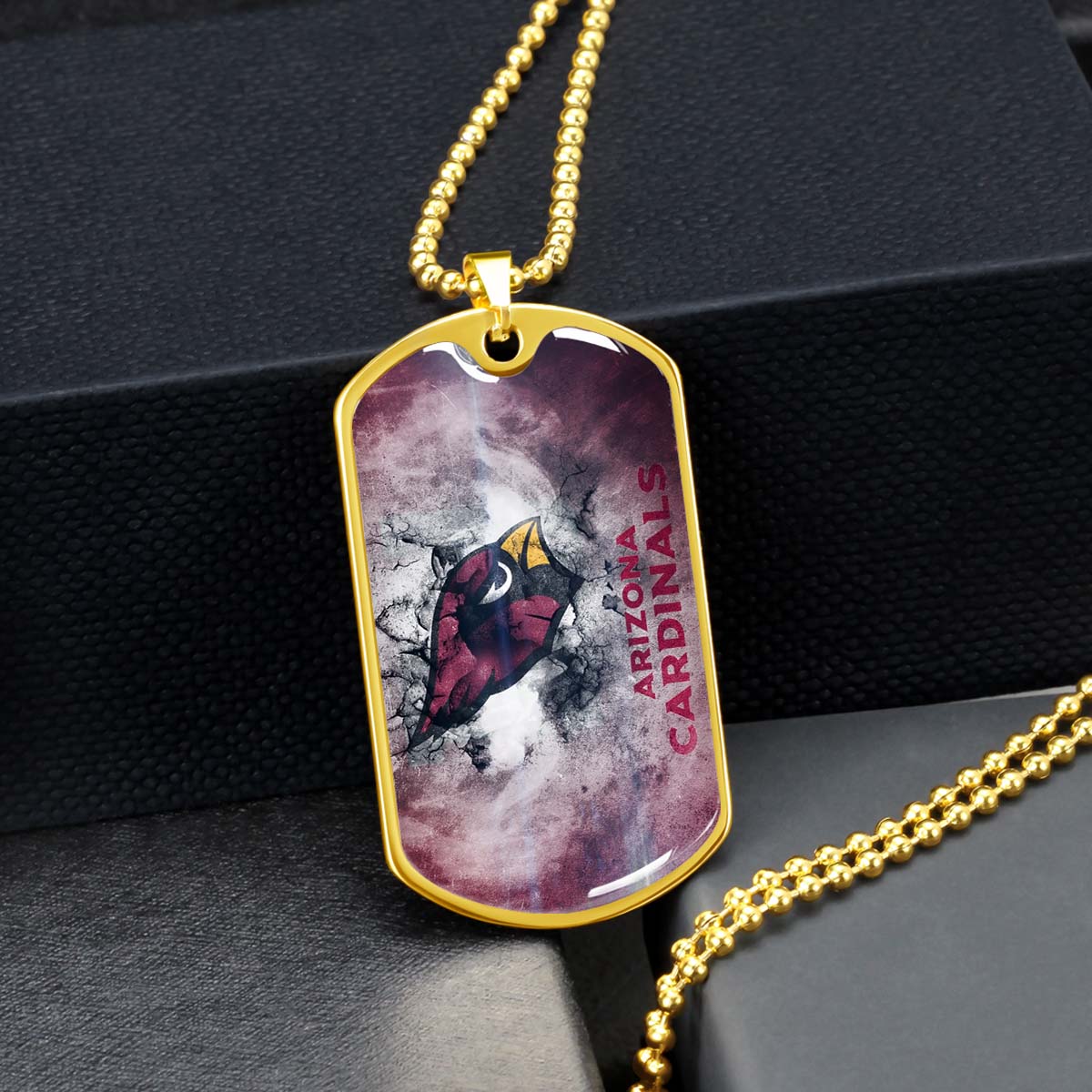 American Football - AFD052 - Arizona Cardinals - NFL Football Team - American Football Dog Tag - Military Ball Chain - Luxury Dog Tag