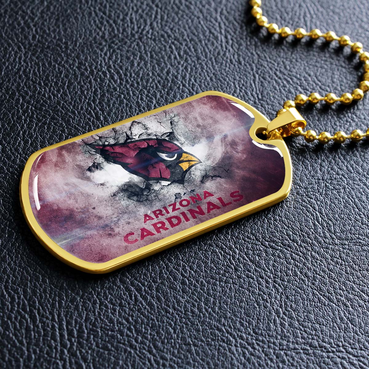 American Football - AFD052 - Arizona Cardinals - NFL Football Team - American Football Dog Tag - Military Ball Chain - Luxury Dog Tag