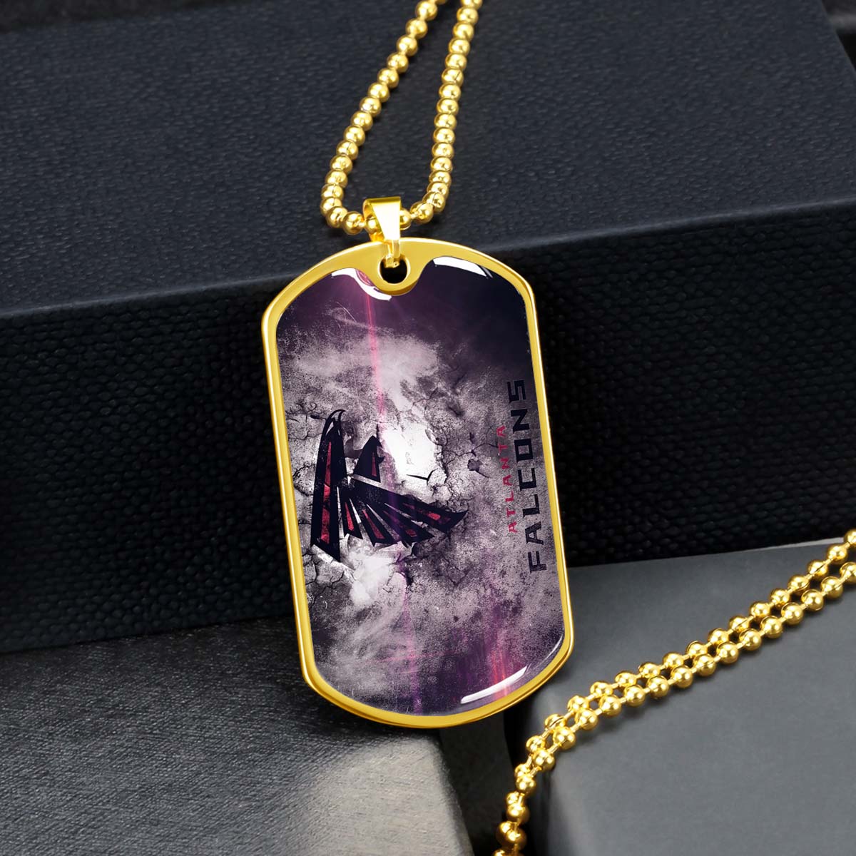 American Football - AFD053 - Atlanta Falcons - NFL Football Team - American Football Dog Tag - Military Ball Chain - Luxury Dog Tag
