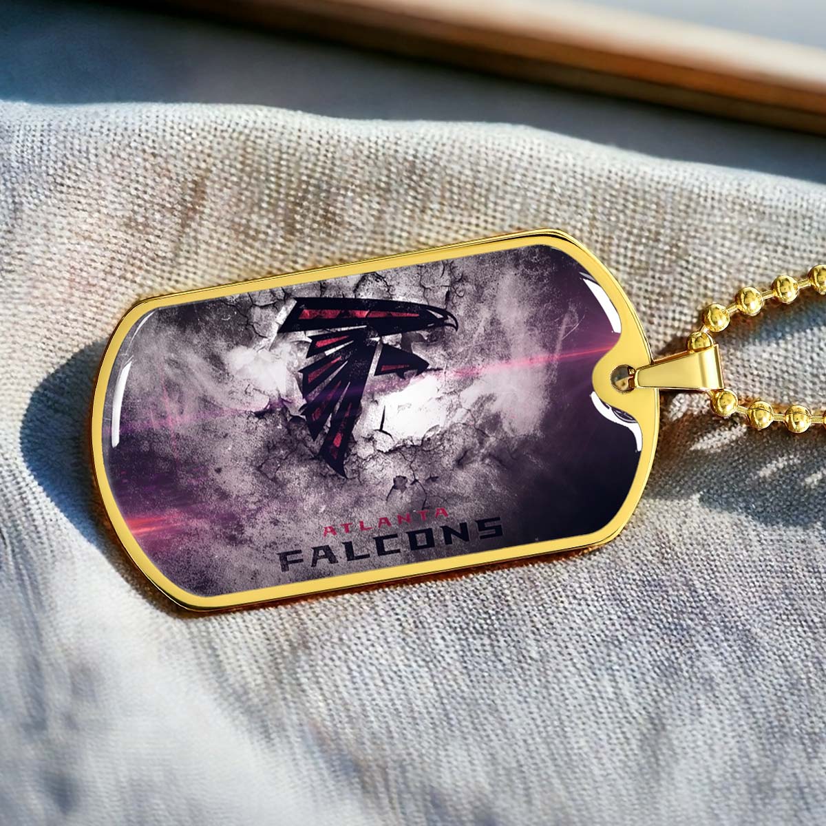 American Football - AFD053 - Atlanta Falcons - NFL Football Team - American Football Dog Tag - Military Ball Chain - Luxury Dog Tag