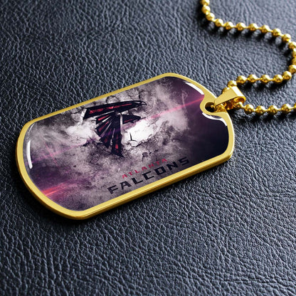American Football - AFD053 - Atlanta Falcons - NFL Football Team - American Football Dog Tag - Military Ball Chain - Luxury Dog Tag