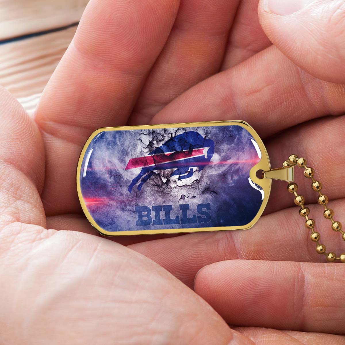 American Football - AFD055 - Buffalo Bills - NFL Football Team - American Football Dog Tag - Military Ball Chain - Luxury Dog Tag