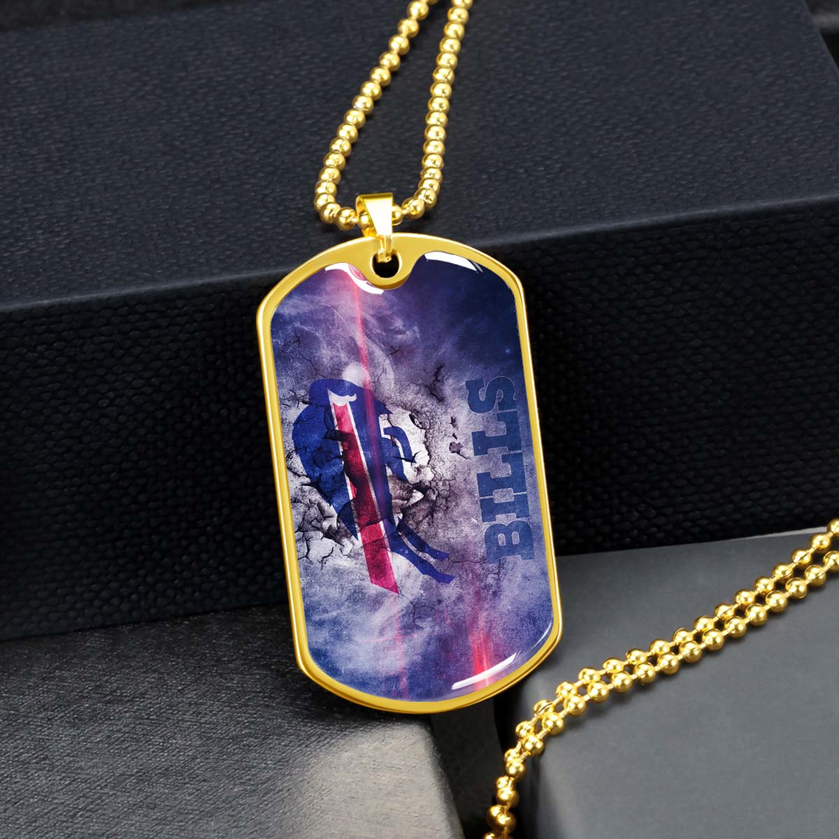 American Football - AFD055 - Buffalo Bills - NFL Football Team - American Football Dog Tag - Military Ball Chain - Luxury Dog Tag