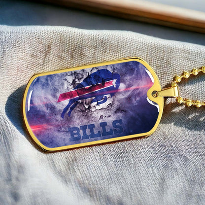 American Football - AFD055 - Buffalo Bills - NFL Football Team - American Football Dog Tag - Military Ball Chain - Luxury Dog Tag