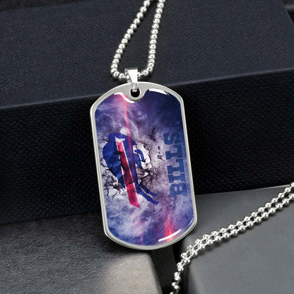American Football - AFD055 - Buffalo Bills - NFL Football Team - American Football Dog Tag - Military Ball Chain - Luxury Dog Tag