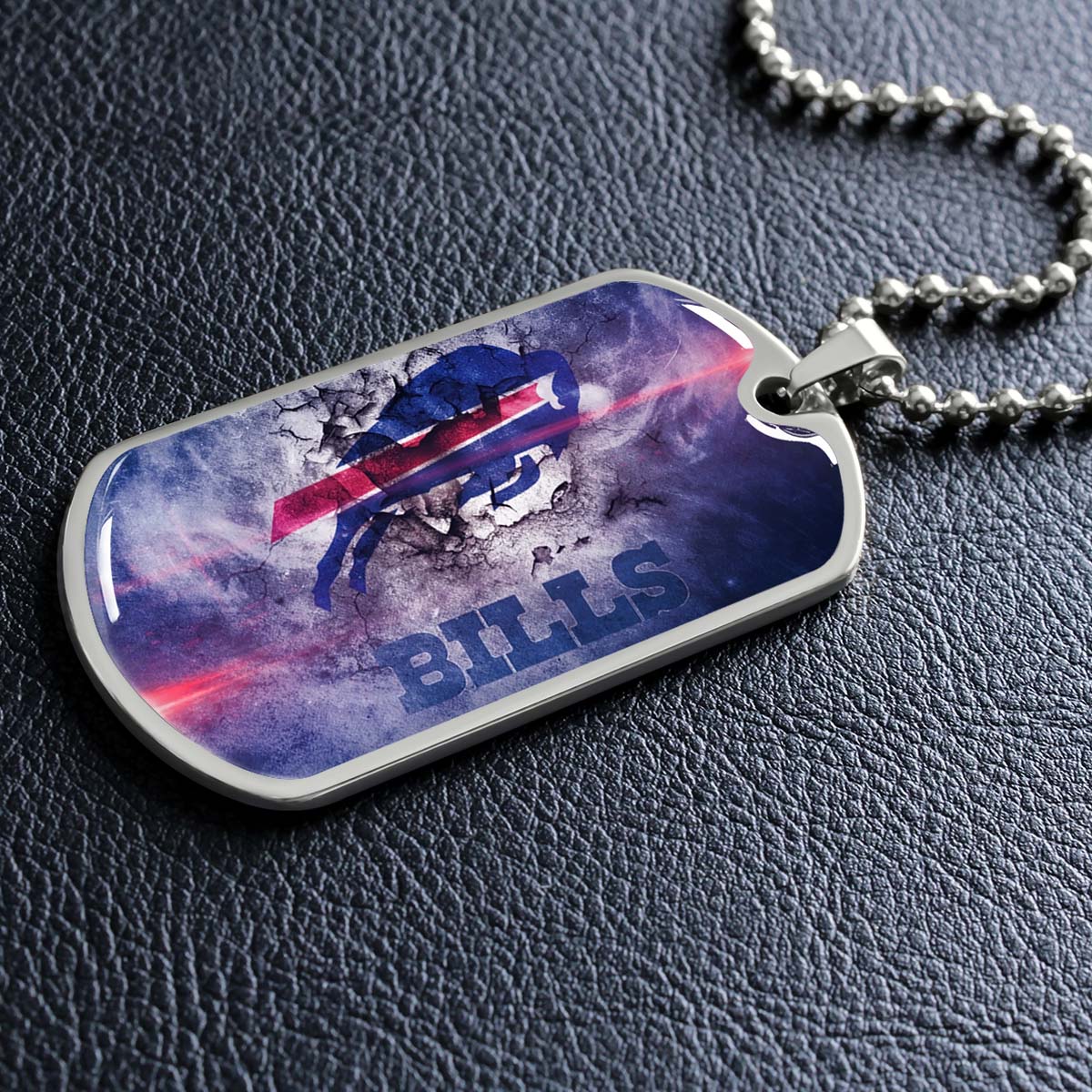 American Football - AFD055 - Buffalo Bills - NFL Football Team - American Football Dog Tag - Military Ball Chain - Luxury Dog Tag