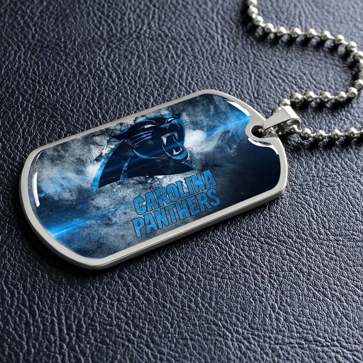 American Football - AFD056 - Carolina Panthers - NFL Football Team - American Football Dog Tag - Military Ball Chain - Luxury Dog Tag