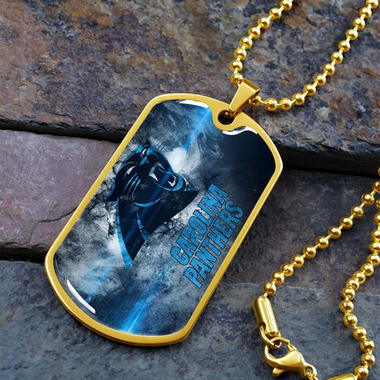American Football - AFD056 - Carolina Panthers - NFL Football Team - American Football Dog Tag - Military Ball Chain - Luxury Dog Tag