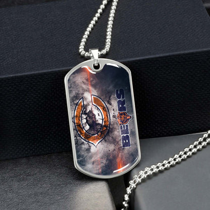 American Football - AFD057 - Chicago Bears - NFL Football Team - American Football Dog Tag - Military Ball Chain - Luxury Dog Tag