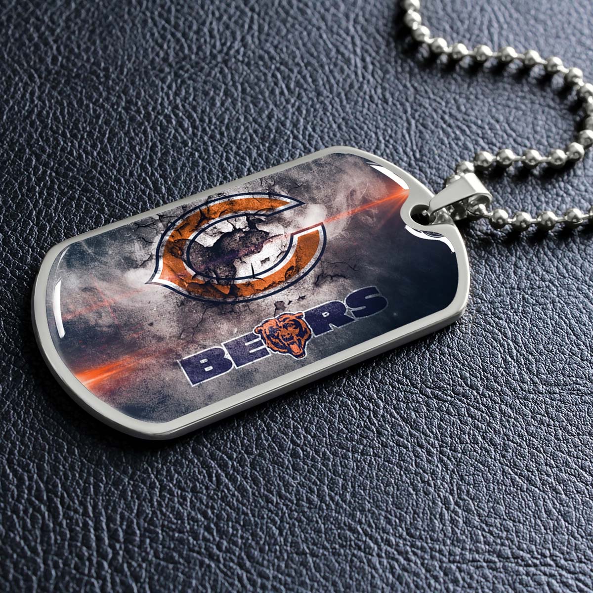 American Football - AFD057 - Chicago Bears - NFL Football Team - American Football Dog Tag - Military Ball Chain - Luxury Dog Tag