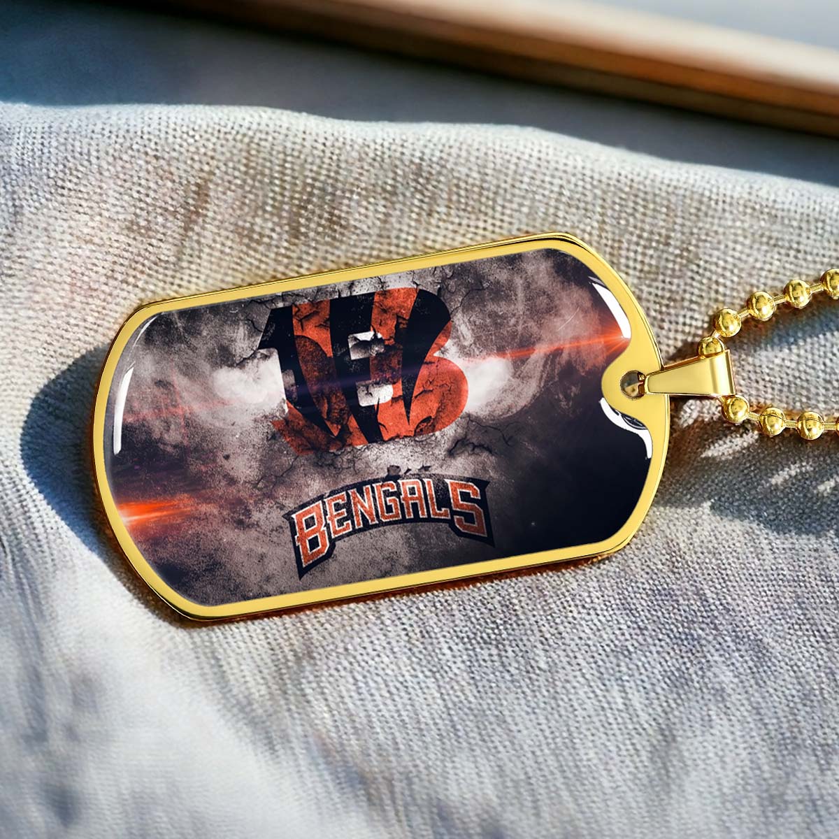 American Football - AFD058 - Cincinnati Bengals - NFL Football Team - American Football Dog Tag - Military Ball Chain - Luxury Dog Tag