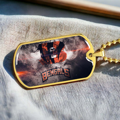 American Football - AFD058 - Cincinnati Bengals - NFL Football Team - American Football Dog Tag - Military Ball Chain - Luxury Dog Tag