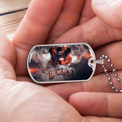 American Football - AFD058 - Cincinnati Bengals - NFL Football Team - American Football Dog Tag - Military Ball Chain - Luxury Dog Tag