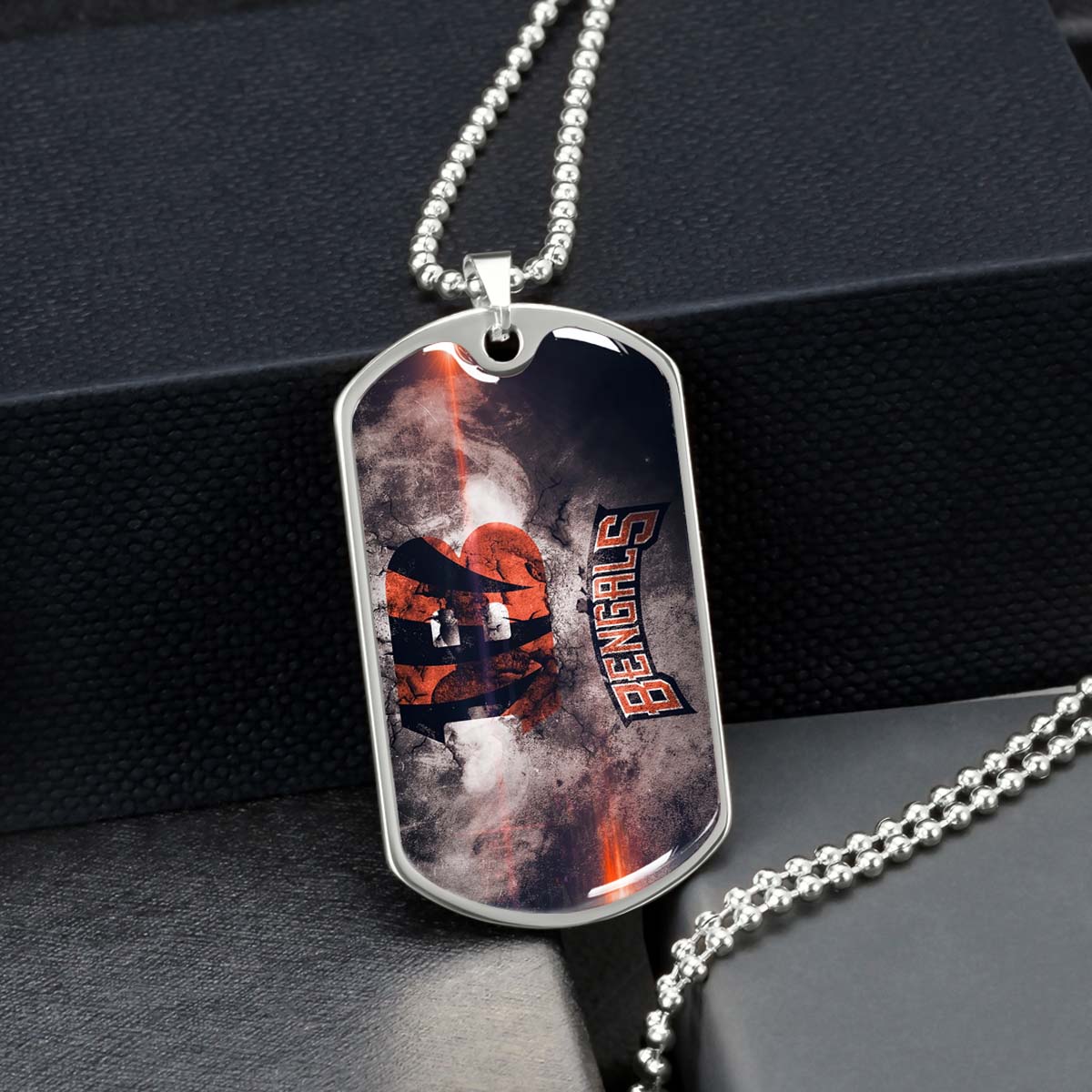 American Football - AFD058 - Cincinnati Bengals - NFL Football Team - American Football Dog Tag - Military Ball Chain - Luxury Dog Tag