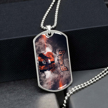 American Football - AFD058 - Cincinnati Bengals - NFL Football Team - American Football Dog Tag - Military Ball Chain - Luxury Dog Tag