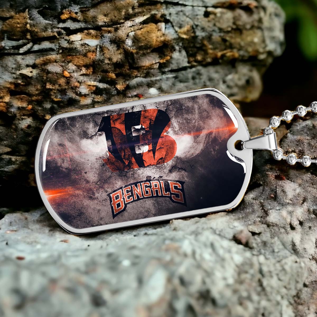 American Football - AFD058 - Cincinnati Bengals - NFL Football Team - American Football Dog Tag - Military Ball Chain - Luxury Dog Tag