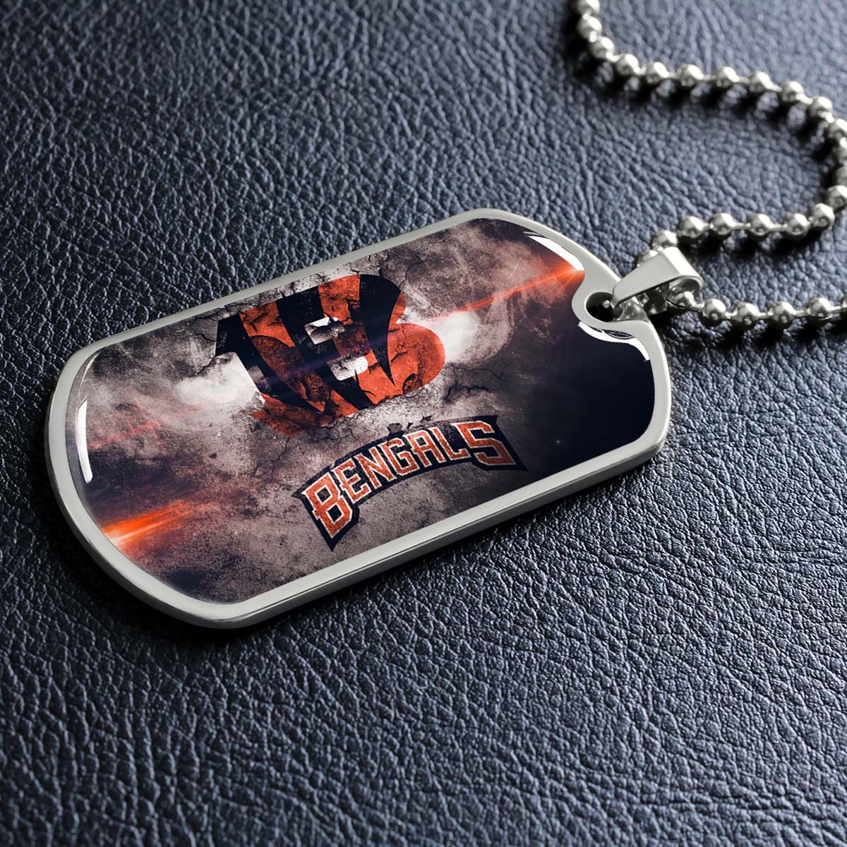 American Football - AFD058 - Cincinnati Bengals - NFL Football Team - American Football Dog Tag - Military Ball Chain - Luxury Dog Tag