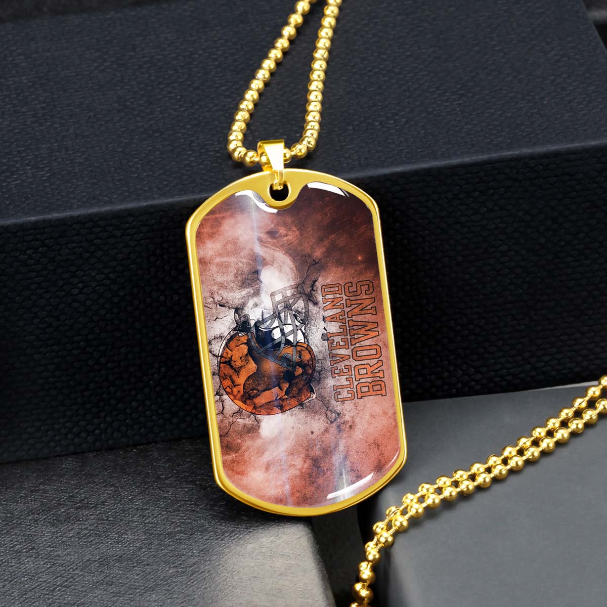 American Football - AFD059 - Cleveland Browns - NFL Football Team - American Football Dog Tag - Military Ball Chain - Luxury Dog Tag