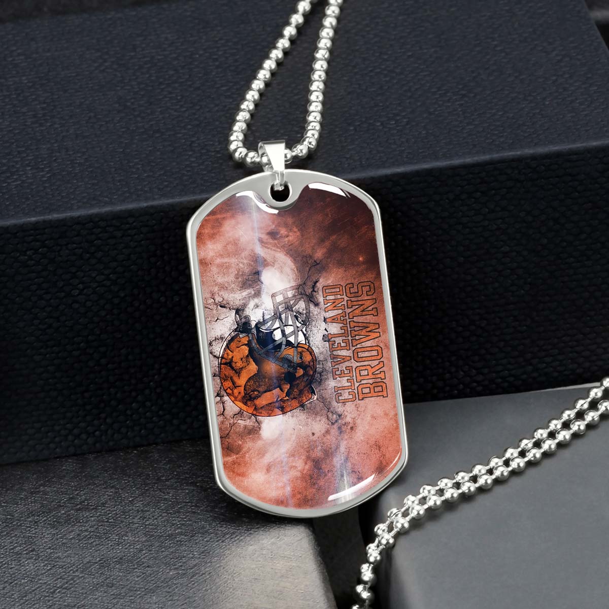 American Football - AFD059 - Cleveland Browns - NFL Football Team - American Football Dog Tag - Military Ball Chain - Luxury Dog Tag
