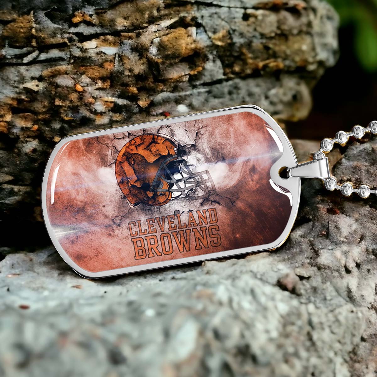 American Football - AFD059 - Cleveland Browns - NFL Football Team - American Football Dog Tag - Military Ball Chain - Luxury Dog Tag