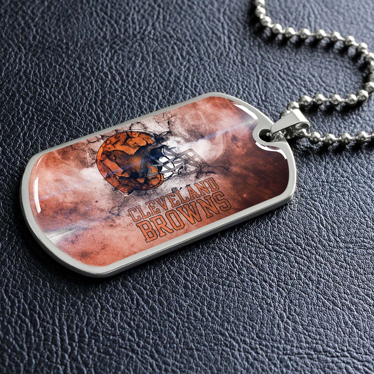 American Football - AFD059 - Cleveland Browns - NFL Football Team - American Football Dog Tag - Military Ball Chain - Luxury Dog Tag